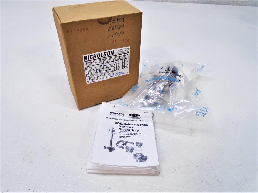 Nicholson 1/2"- 3/4" Sanitary Thermostatic Steam Trap, Type 204, Part 5434706